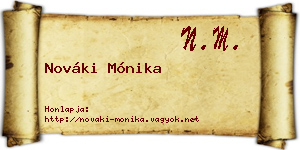 Nováki Mónika névjegykártya